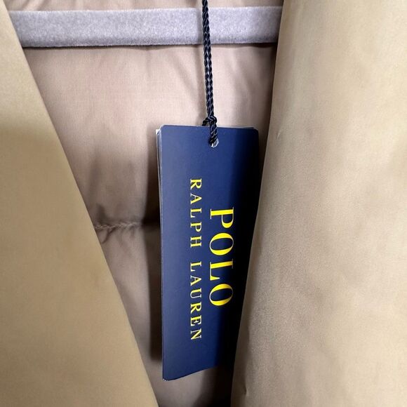 Polo Ralph Lauren $598 Women's Water-Repellent Belted Down Jacket Tan Large NWT - Picture 6 of 8